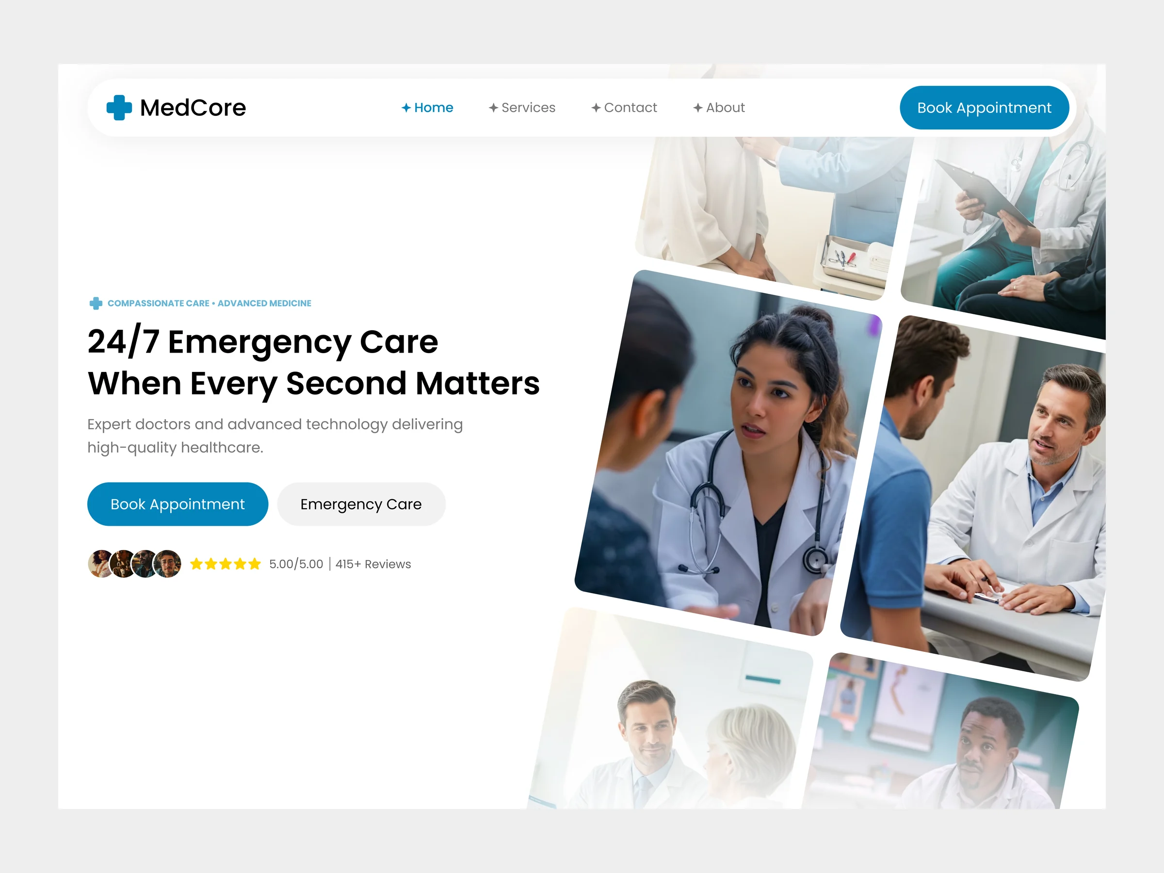 Healthcare landing page — web design design