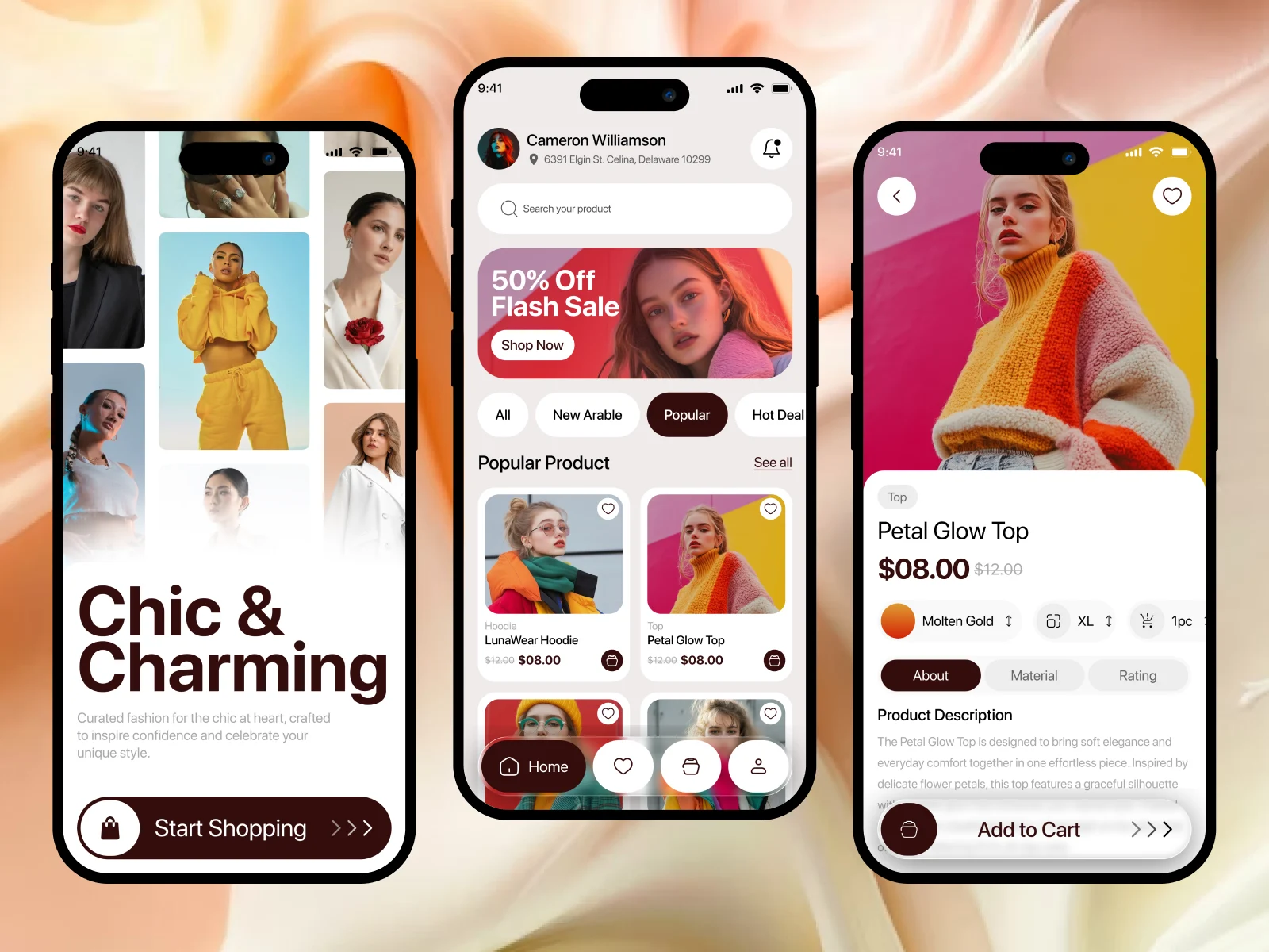Luxury fashion app — mobile app design